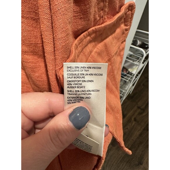 Anthropologie Vintage Washed Linen Blazer Summer Lightweight Terracotta Sz 2 - Picture 5 of 6